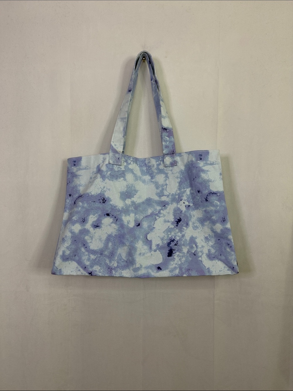 Ellie Lavender Tie-Dye Canvas Tote with White Heart Logo - Picture 3 of 6